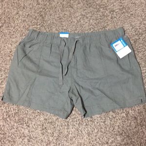 NWT Columbia Olive Green Linen Shorts
